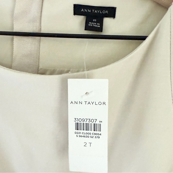 NWT Ann Taylor Women’s Sleeveless Seamed Sheath Dress Off White Cream 2 Tall - Picture 7 of 8